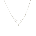 Double Layer Geometric Design Cubic Zirconia Bamboo Chain 925 Sterling Silver Necklace