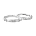 Engraved Proposal Wedding Engagement Band Set Silver S925 Sterling Silver Couple Rings