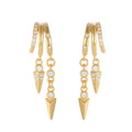 925 Sterling Silver with Cubic Zirconia for Women Geometric Spike Dangle Hoop Earrings