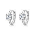 Women’s Moissanite Four-Prong Round Hoop Earrings  925 Sterling Silver Earrings
