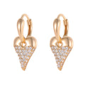 Luxury Elegant Style 925 Sterling Silver Heart Shape Cubic Zirconia Hoop Earrings