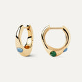 Modern Fashion Commuter Jewelry Irregular Geometric Cubic Zirconia 925 Sterling Silver Hoop Earrings