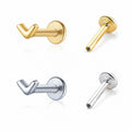 Mini Chevron V Shape Threaded Cartilage Piercing S925 Sterling Silver Stud Earring(Single)