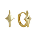 Four Pointed Star-Shaped Earrings  925 Sterling Silver Earrings