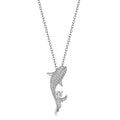 Dolphin White Moissanite 925 Sterling Silver Pendant Necklace