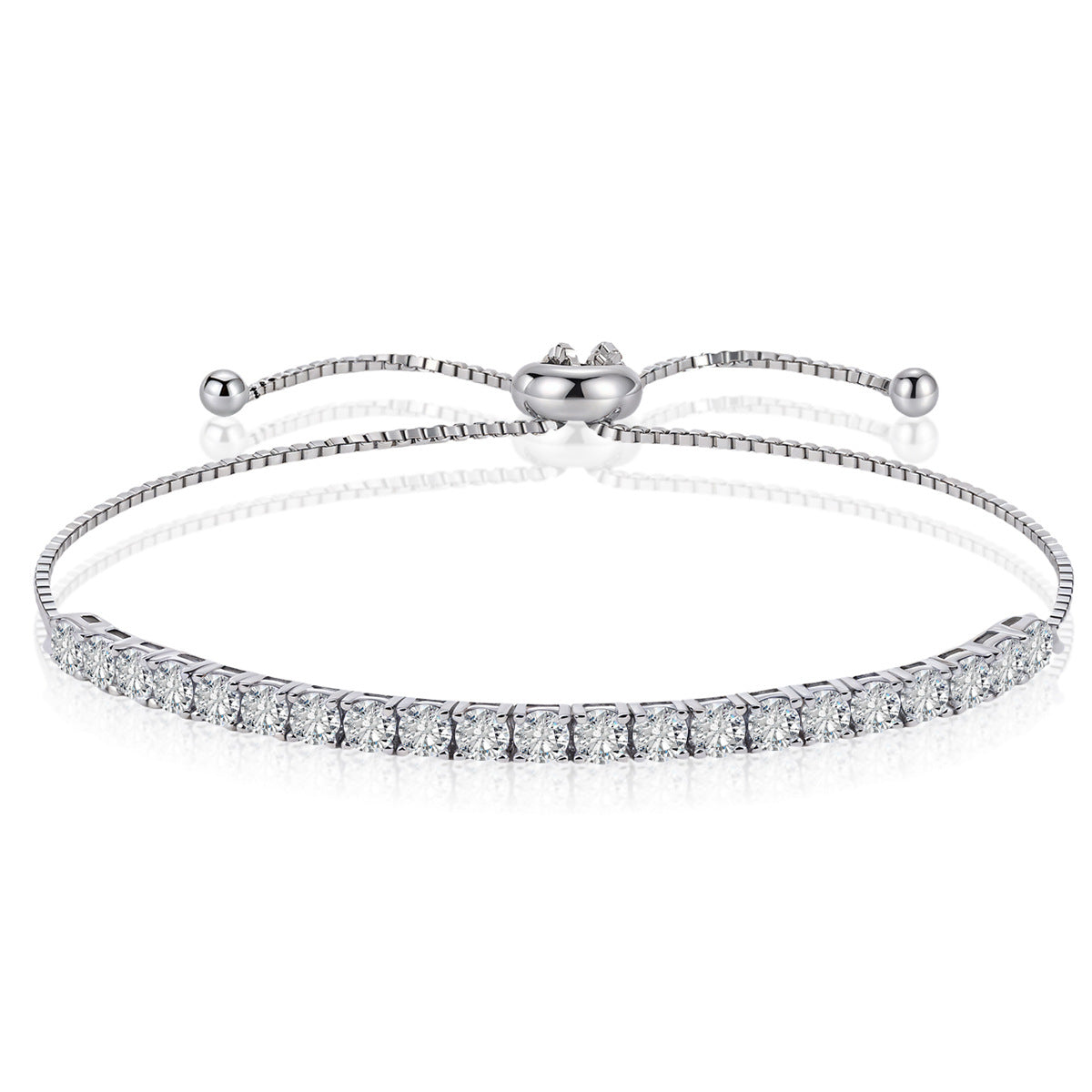 Lightly Luxurious European-Style Moissanite  925 Sterling Silver Bracelet
