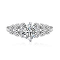 Fashion Round Brilliant Cut Moissanite Cubic Zirconia 925 Sterling Silver Ring
