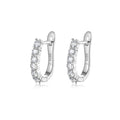 Minimalist-Style Moissanite Stud Earrings In A Row Setting 925 Sterling Silver Earrings