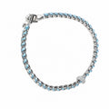 925 Sterling Silver Blue Vine Sparkling Zirconia Elegant Chain Bracelet