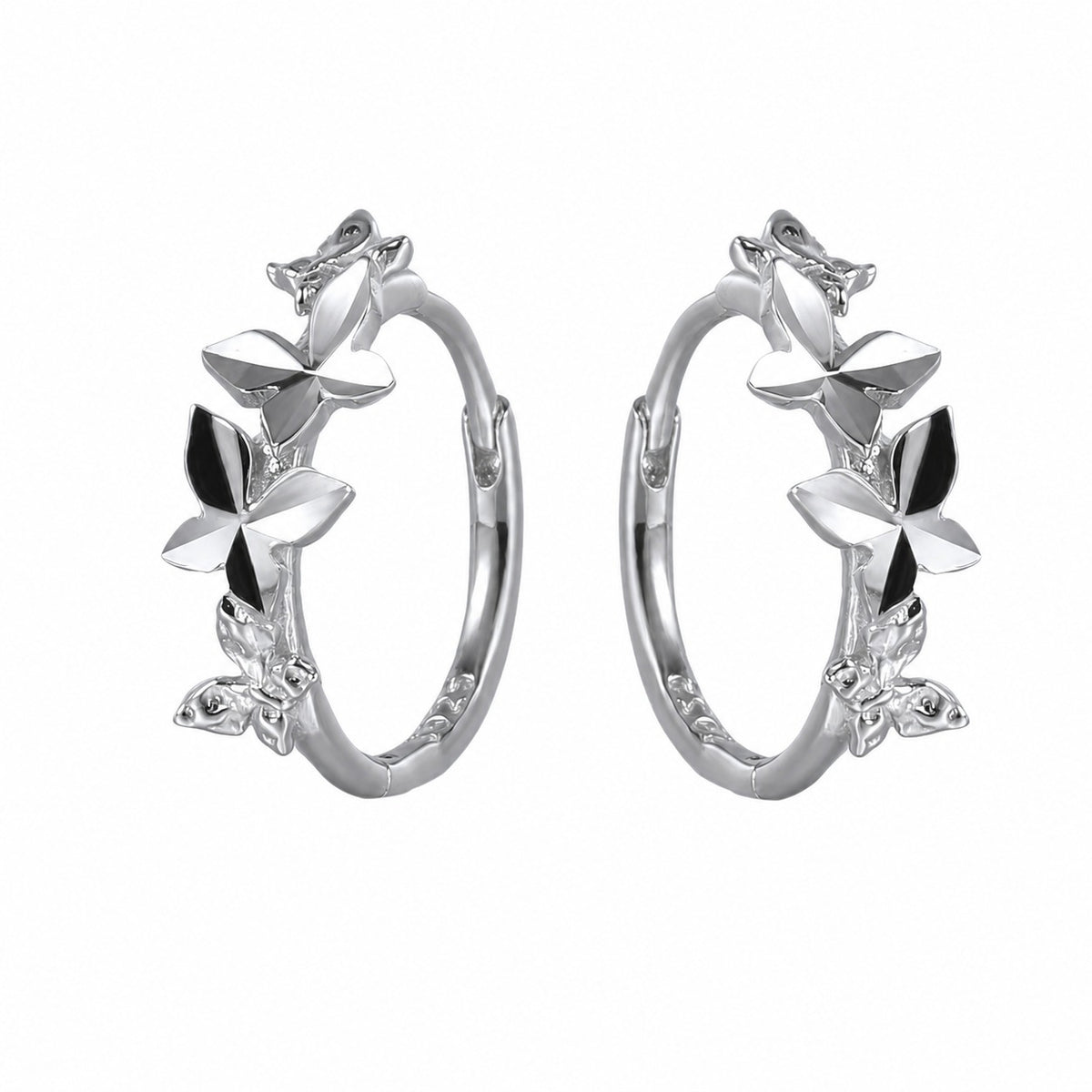 Butterfly Vine 925 Sterling Silver Women's Close to the Ear Simple and Stylish Earrings