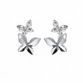 Elegant and Stylish Earrings Featuring a Multi Faceted Butterfly Silhouette in Minimalist 925 Sterling Silver Stud Earrings