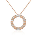 Round Open Circle Moissanite Pendant  925 Sterling Silver Necklace