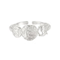 Vintage Ancient Coin Relief Portrait 925 Sterling Silver Adjustable Ring