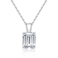 Geometric Emerald Cut Moissanite 925 Sterling Silver Rectangular Necklace