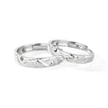 Mountain Oath Minimalist Silver 925 Sterling Adjustable Couple Rings
