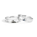 Romantic Timeless Silver 925 Sterling Silver Open Adjustable Couple Rings
