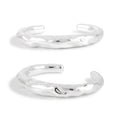 Fashion Irregular Surface 999 Sterling Silver Golden Open Cuff Bracelet Electroforming