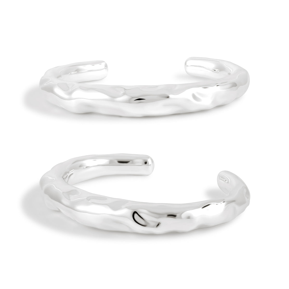 Fashion Irregular Surface 999 Sterling Silver Golden Open Cuff Bracelet Electroforming