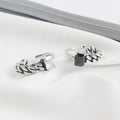 Vintage Square CZ Hollow Chain 925 Sterling Silver Adjustable Ring