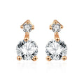 Classic Round CZ New 925 Sterling Silver Stud Earrings