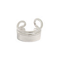 Fashion Geometry Double Lines Wide 925 Sterling Silver Adjustable Ring