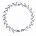 Pulsera de cadena de bolas con eslabones de enredadera elegante de plata S925 con circonia de corte marquesa