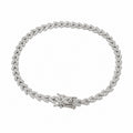 Pulsera versátil de plata de ley 925 con espiga de trigo y diamante de alto carbono