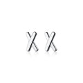 Minimalist X Letter Pure Metal S925 Silver Stud Earrings