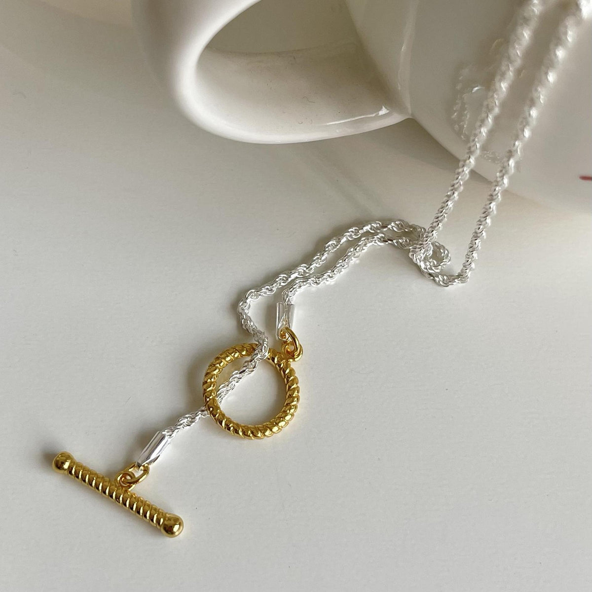 Office Simple OT Shape 925 Sterling Silver Necklace