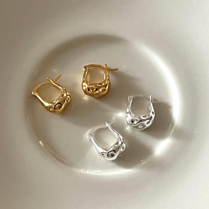 S925 pure silver irregular earrings for women, simple and fashionable Instagram style earrings and earrings