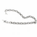 Retro Tibetan Style Engraved Geometric Link 925 Sterling Silver Fashionable Street Style Bracelet