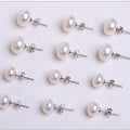 Natural pearl earrings AAAA grade high-quality freshwater pearl earrings 925 silver pearl earrings wholesale live broadcast