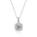 Elegant Cushion Cut Design for Women Geometric Moissanite 925 Sterling Silver Necklace