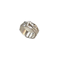 Modern Geometric Pattern Solid 925 Sterling Silver Adjustable Ring