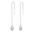 Freshwater Pearl in 925 Sterling Silver Elegant Chain Design Baroque Long Threader Earrings