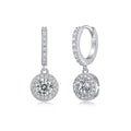 Elegant 925 Sterling Silver D Color Round Cut for Women  Moissanite Geometric Drop Earrings