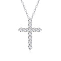 Elegant Cross Cubic Zirconia 925 Sterling Silver Necklace