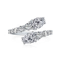 S925 pure silver ring pear shaped zircon high-end design exquisite temperament opening ring women's accessory