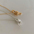 Simple Irregular Knot 925 Sterling Silver Necklace