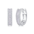Fashion Women in 925 Sterling Silver Elegant Design Geometric Moissanite Hoop Earrings