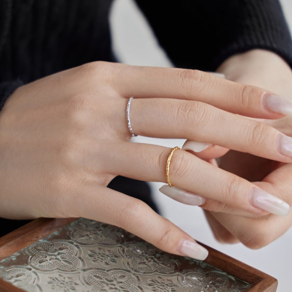 Minimalism Irregular 925 Sterling Silver Stacker Ring