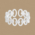 Office Hollow Round Circles 925 Sterling Silver Adjustable Ring