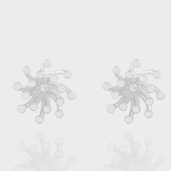 Holiday Irregular Fireworks 925 Sterling Silver Stud Earrings