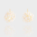 Beautiful Natural Pearls Fireworks Ball 925 Sterling Silver Stud Earrings