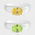 Modern Elegant Oval CZ 925 Sterling Silver Adjustable Ring