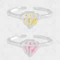 Elegant Irregular CZ Trillion 925 Sterling Silver Adjustable Ring