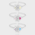 Holiday Irregular CZ Firework 925 Sterling Silver Adjustable Ring