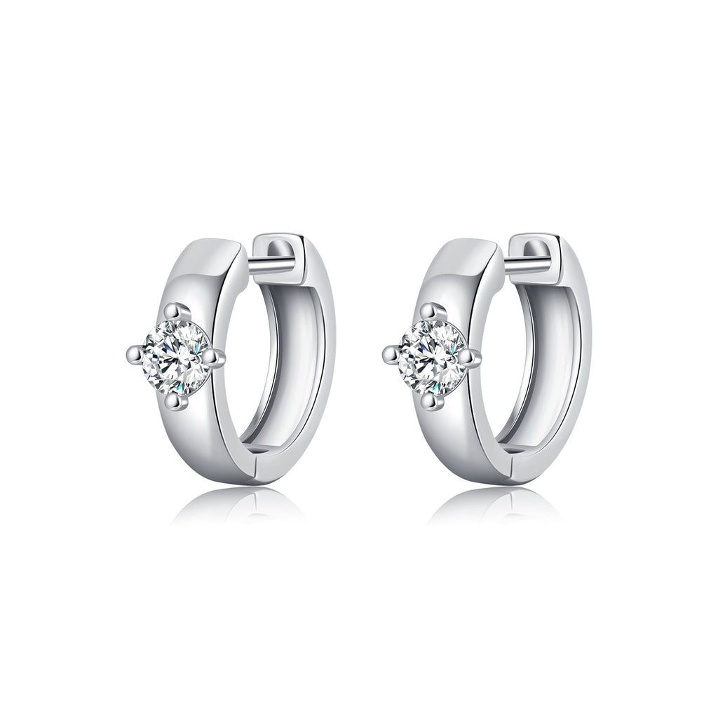 Elegant U-Shaped Moissanite Hoop Earrings S925 Silver Vintage Design for Women, 2025 Hot Sale Jewelry Gift for Party, Wedding, Casual Elegant Style 0.20ct Brilliant Cut