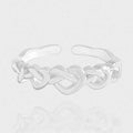 Gift Weaving Hollow Heart 925 Sterling Silver Adjustable Ring