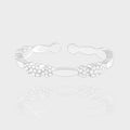 Sweet Flowers Oval Geometry 925 Sterling Silver Adjustable Stacker Ring